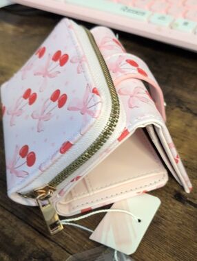 Cherry Print Pretty Pink Wallet